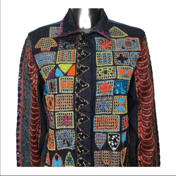 Sandy Starkman Vintage Embroidered Jean Jacket - Picture 3 of 7